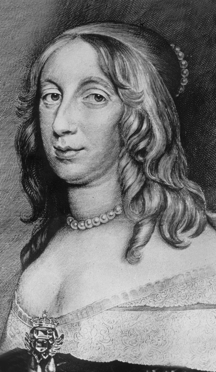 クリスティーナ（1626-1689）1632-1654年のスウェーデンの女王、グスタフ2世アドルフの娘。色付き彫刻、19世紀 作： 不明