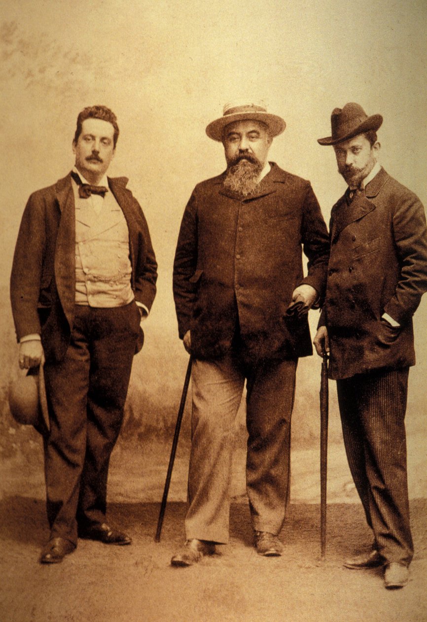 ジャコモプッチーニ（1858-1924）と彼の台本作家、ジュゼッペジャコサ、ルイージイリカ。 作： 不明