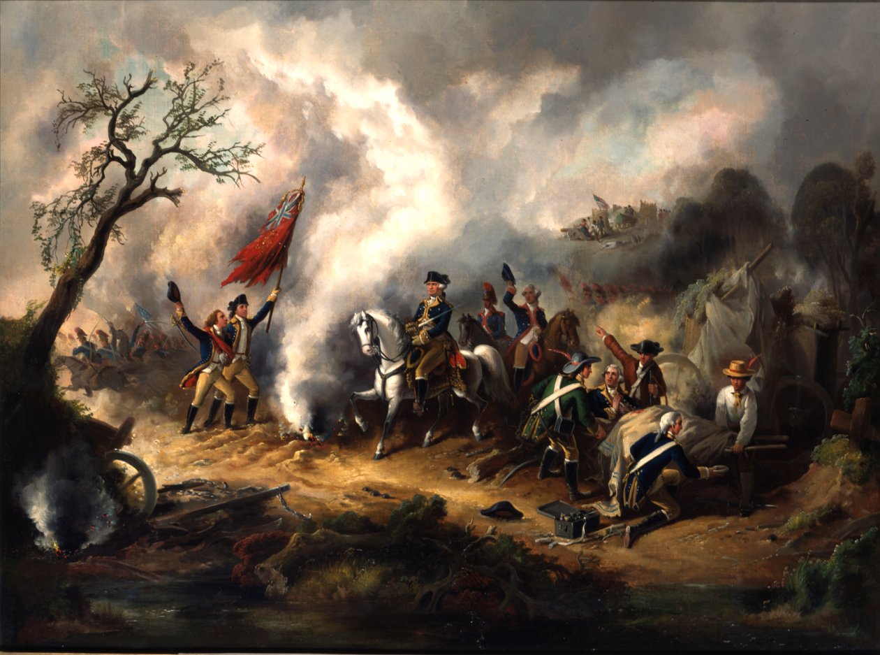 モンマスの戦い、1778年6月28日、19世紀初頭 作： アメリカの学校