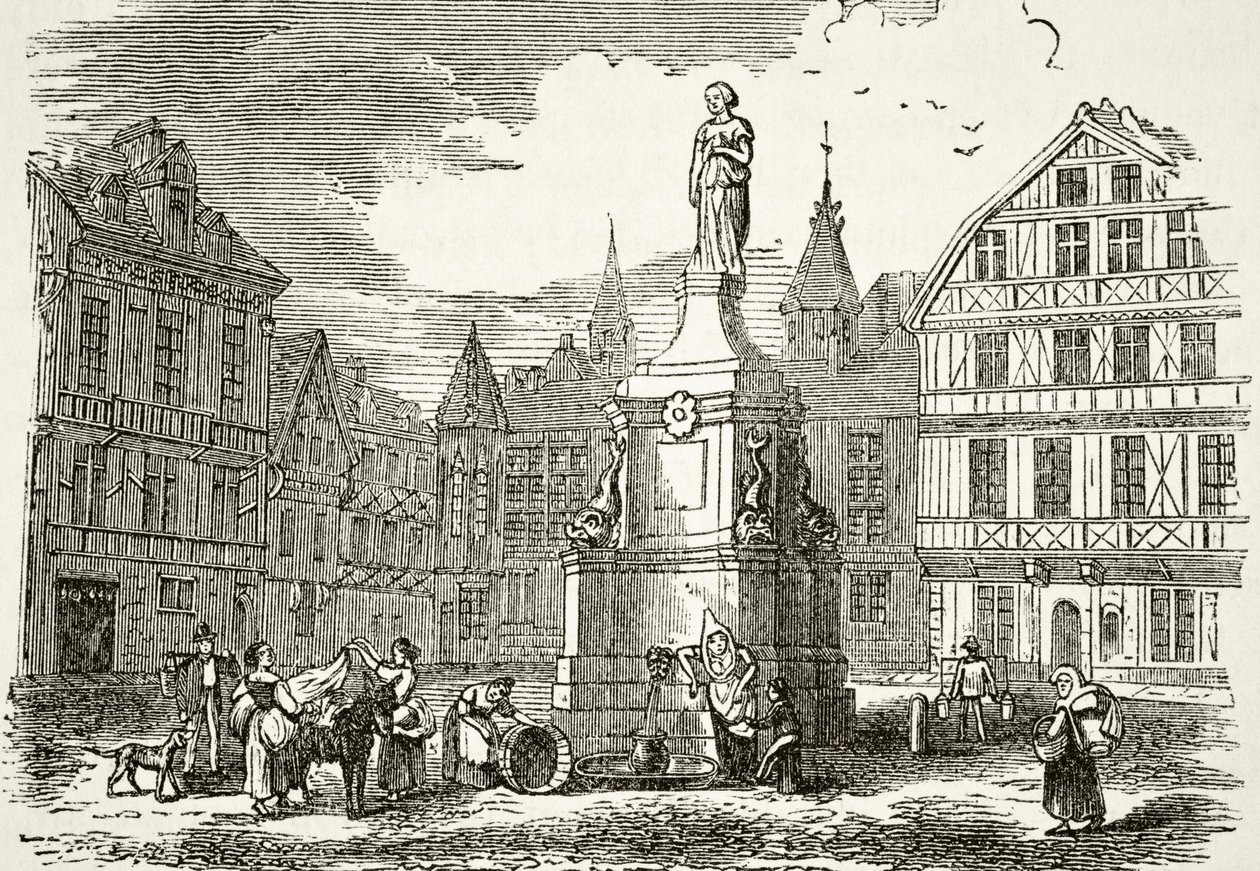 ウィリアムヒックマンスミスオーブリー（1858〜1916年）による「イギリスの国立および国内史」（1858〜1916年）による19世紀のルーアンの市場でのジャンヌダルク像 作： 英語学校