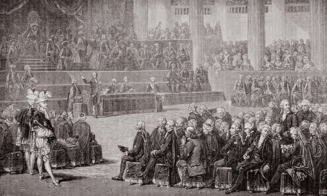 1789年5月5日、エステートジェネラルのオープニング（彫刻） 作： フランス語学校