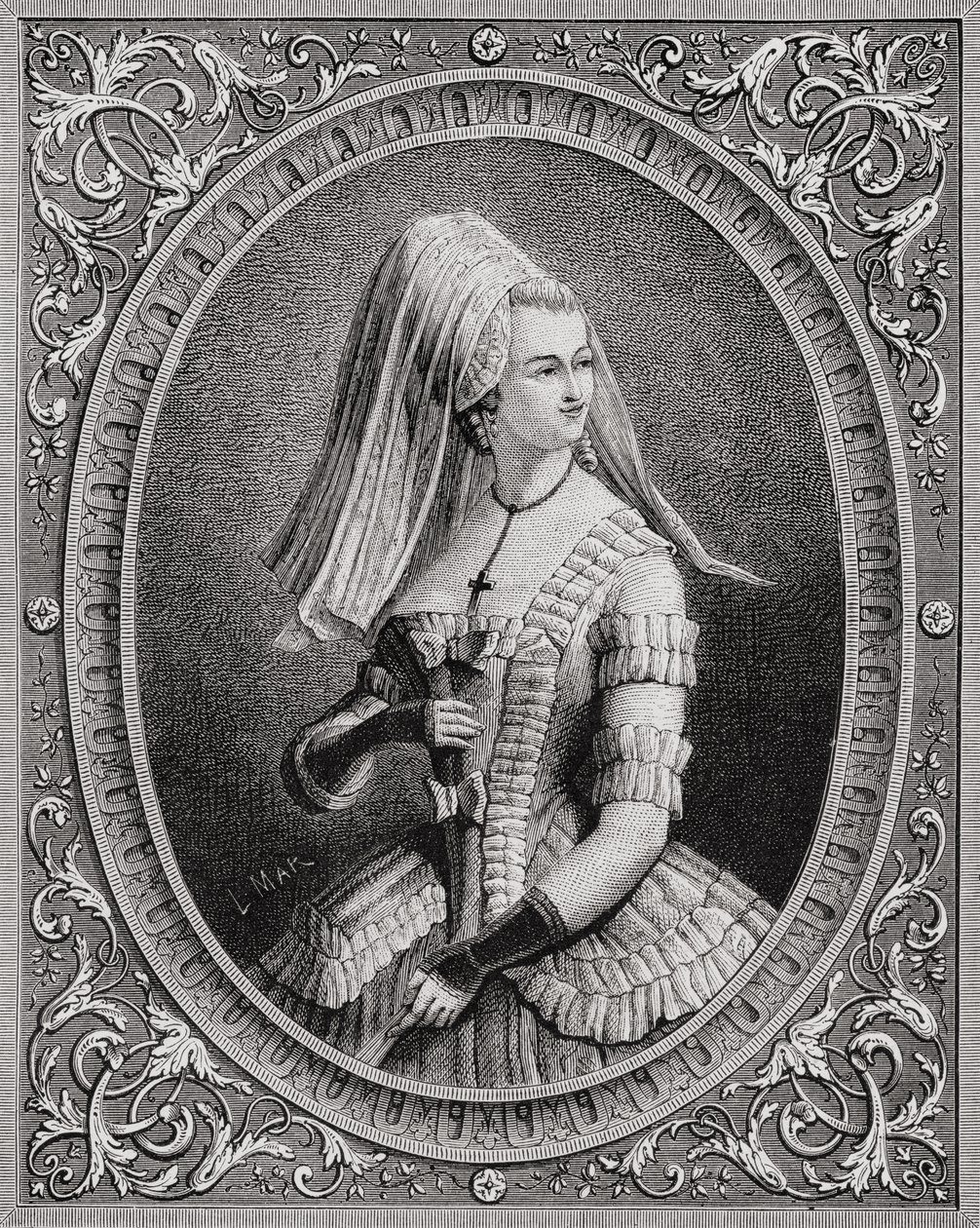 Yolande Martine Gabrielle de Polastron（1749-93）マダムドポリニャック、ルイブラン（1811-82）の「歴史革命フランチャイズ」からPannemaker（b.1822）1847-62によって彫刻 作： フランス語学校