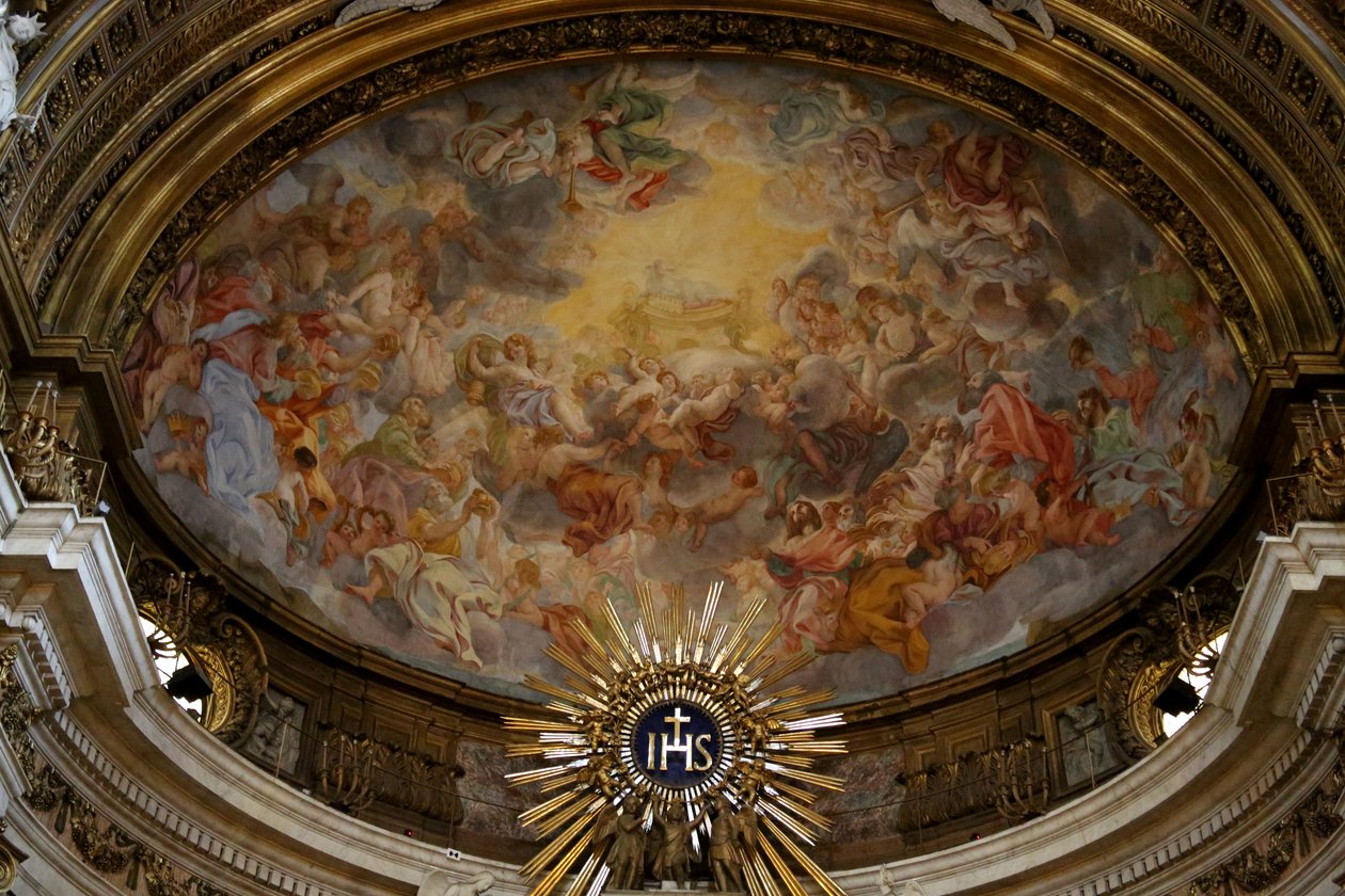 後陣のビュー、ジャコモバロッツィダヴィニョーラ、16世紀、Chiesa del Gesu、ローマによって描かれました。 作： 不明