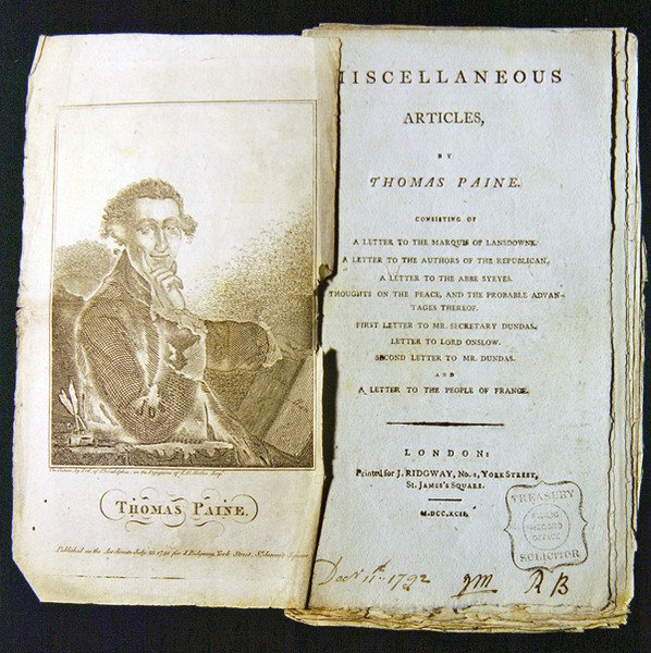1791年に出版されたThomas Paineによるその他の記事の口絵 作： アメリカの学校