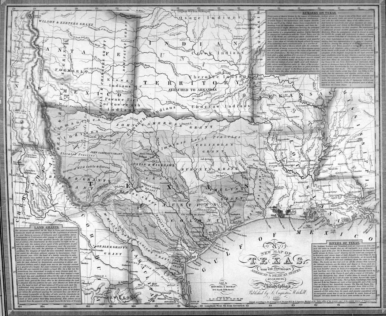 テキサスのミッチェルズ地図、1835年（詳細は241192を参照） 作： アメリカの学校