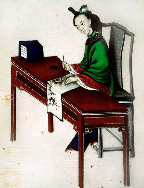 女性の職業：布地に描かれた女性（紙にトイレ） 作： 中国語学校