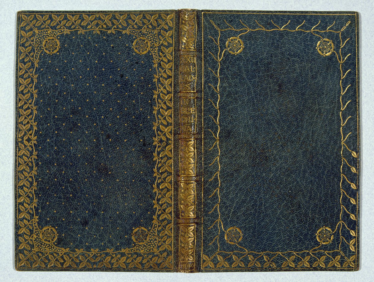 アンドリューランド（1844-1912）によるブルーチャイナのXXIIバラードのブックカバー1895（レザー＆ゴールド） 作： 英語学校
