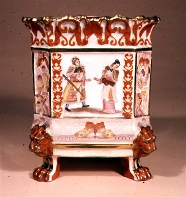 ジョンダベンポートが設計した中国風のジャルディニエール、1820年頃（セラミック） 作： 英語学校
