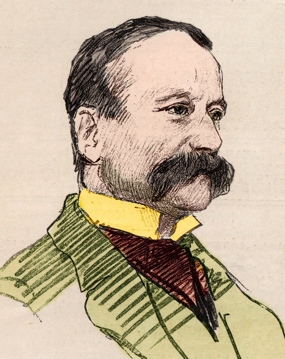 Arrigo（Enrico）Boito（1842-1918）、イタリアの詩人、ジャーナリスト、小説家、作曲家の肖像。 作： 英語学校