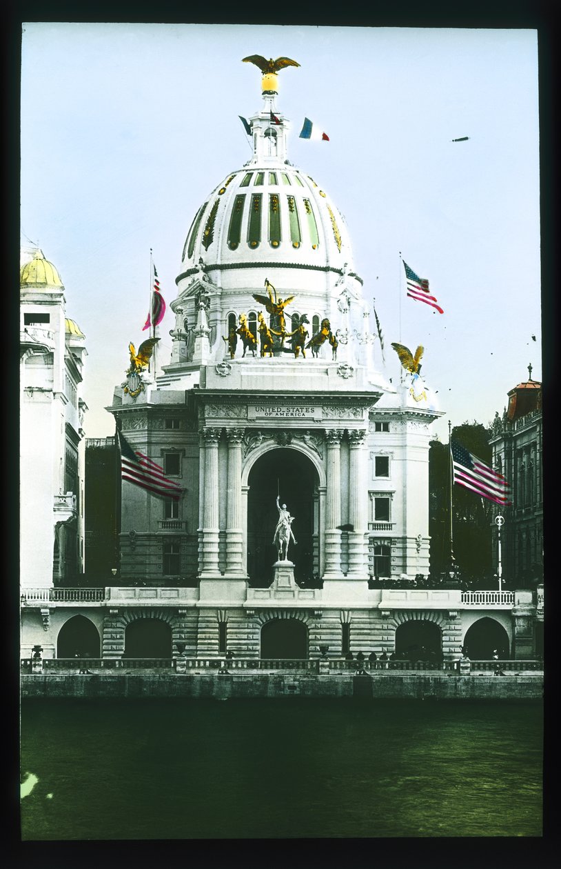 パリ万博：米国パビリオン、パリ、フランス、1900（ランタンスライド） 作： フランスの写真家