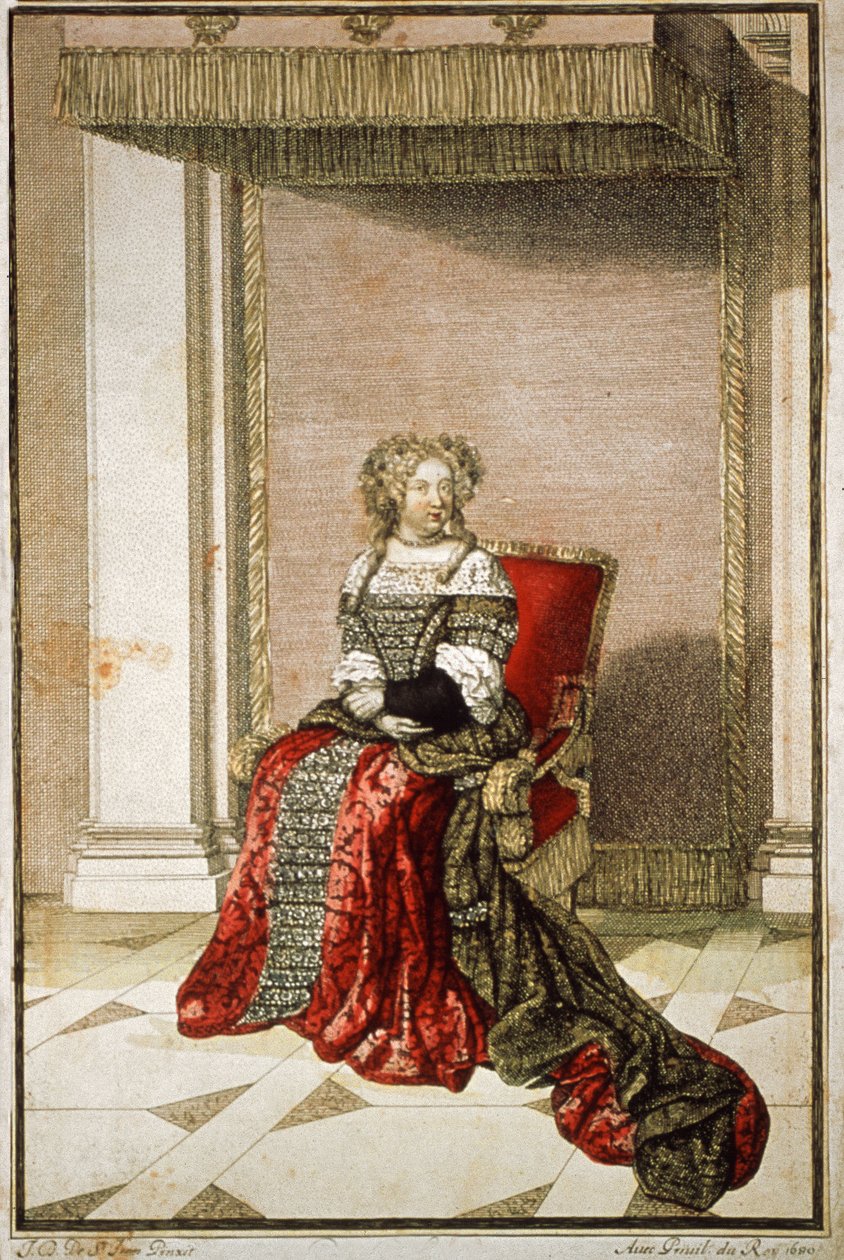 オーストリアのマリーテレーズ、1680年（カラー彫刻） 作： フランス語学校