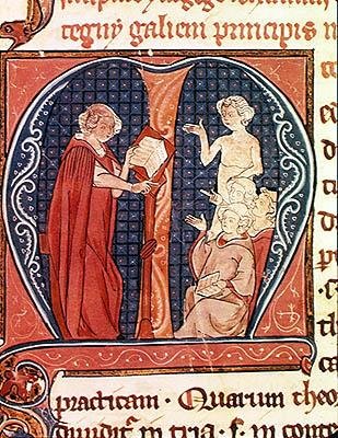 Ms 1003 f.1 The Doctors Teachings、Oeuvres de Galien、Claudius Galenus作（c.130-c.201） 作： フランス語学校