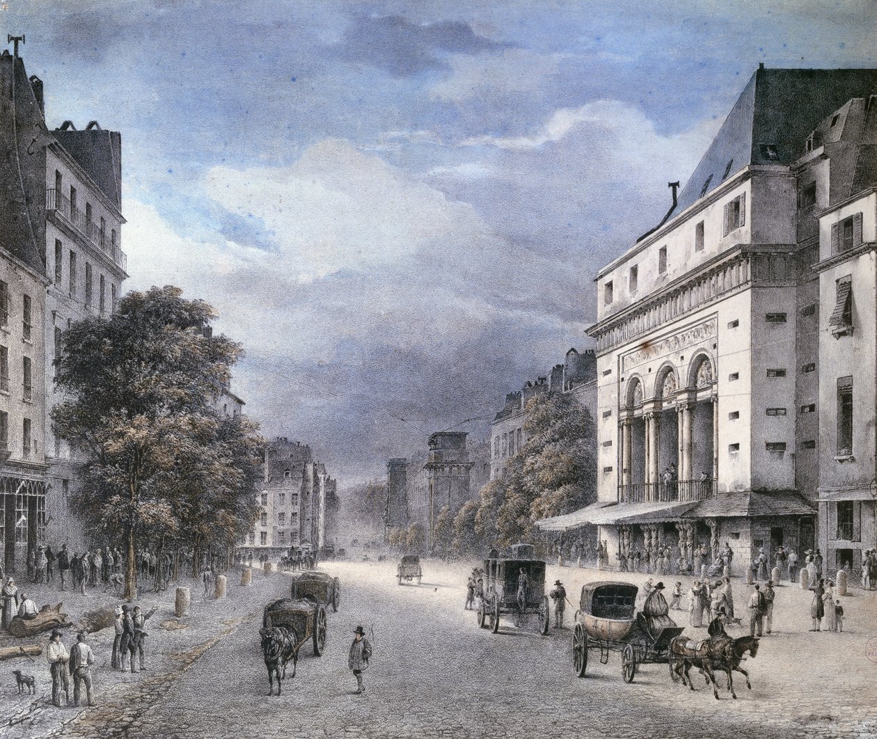 ラポルトサンマルタン劇場、パリ、1840年頃 作： フランス語学校