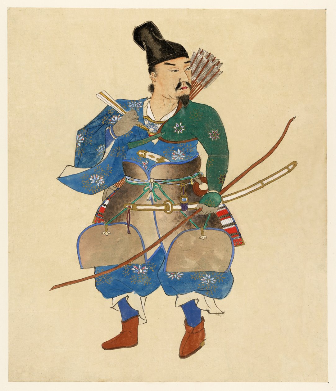 日本の戦士、1800-1870（手塗りの木版画） 作： 日本語学校