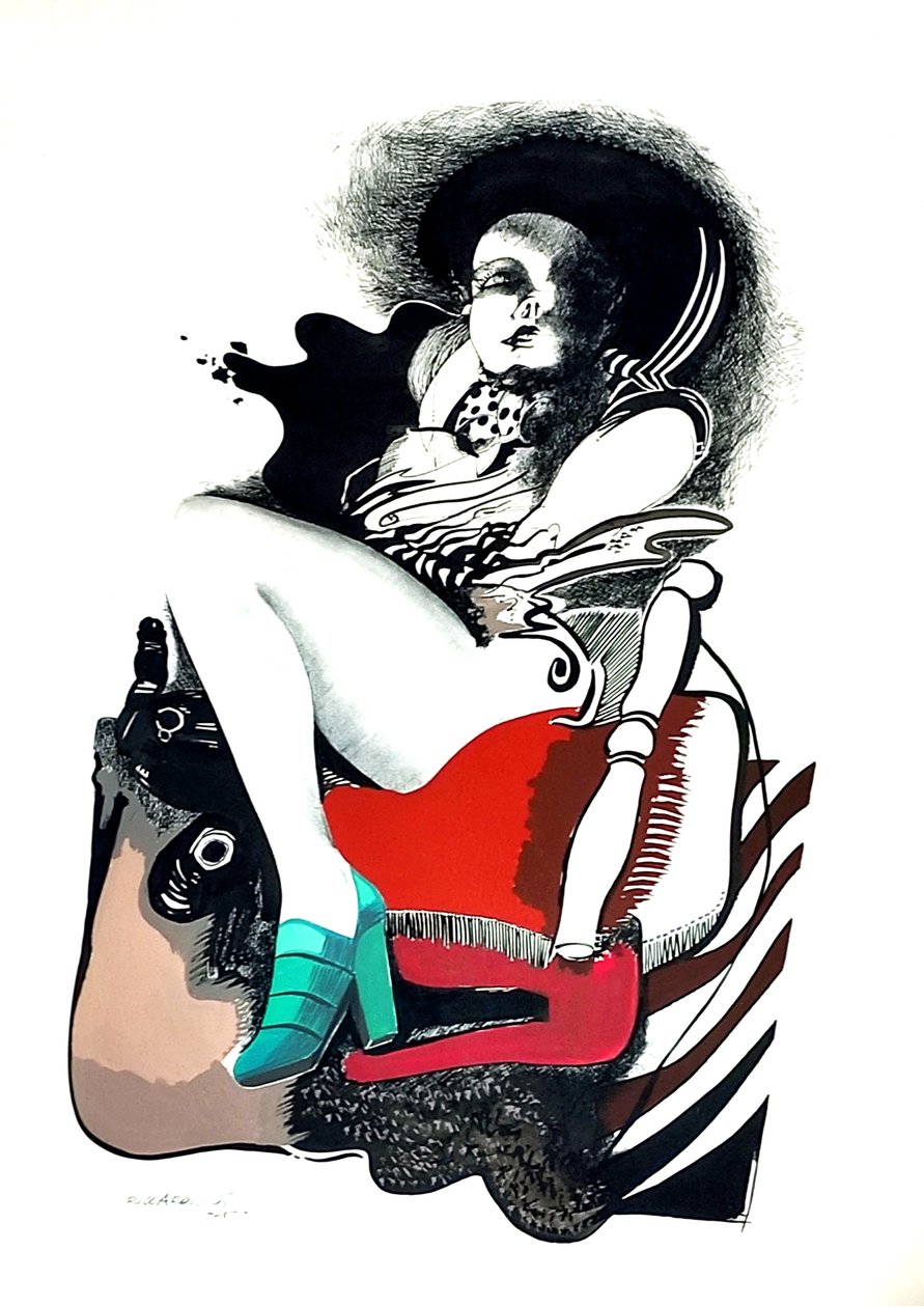 G.C.リッカルディ《無題》1974年、紙張り、40x70、イタリア 作： ジャン・カルロ・リッカルディ