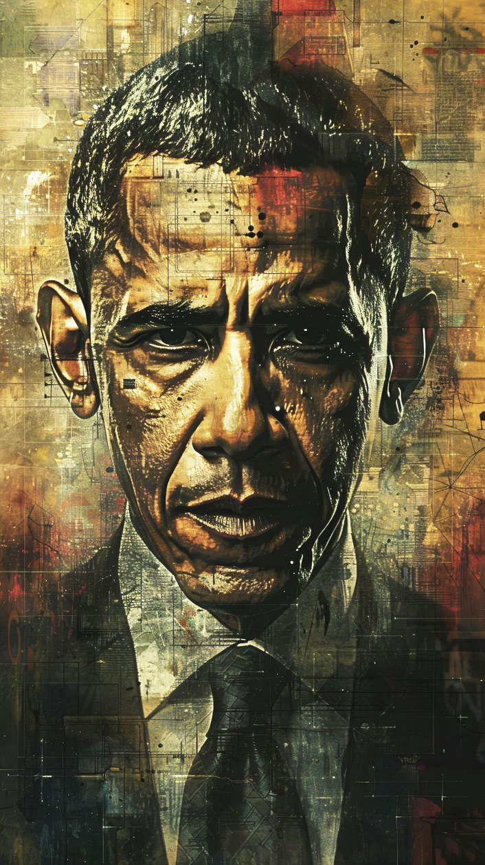 オバマ大統領の肖像画 壁掛けアート プリント 作： ファフタリ・アブデラヒム