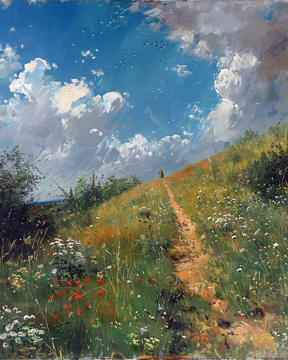 なだらかな田園風景, 壁掛けアート＆キャンバスプリント 作： ファフタリ・アブデラヒム