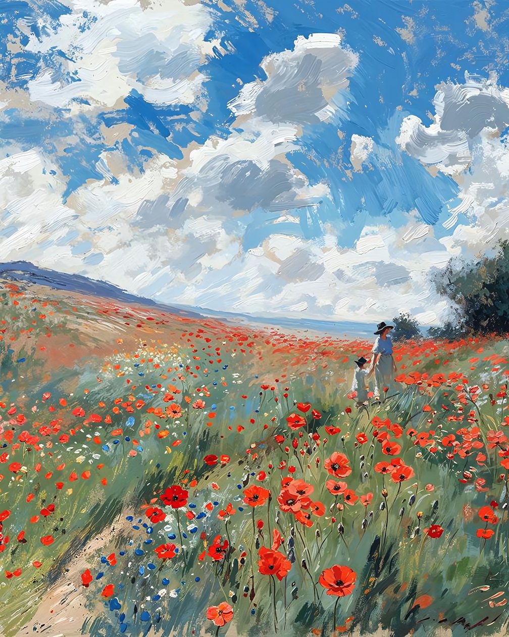 地平線まで続く丘の風景。 作： ファフタリ・アブデラヒム
