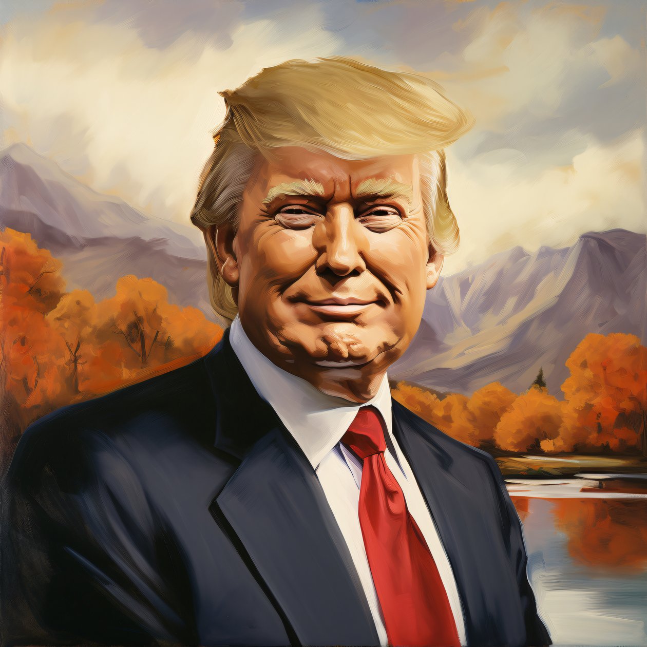ドナルド・トランプの絵画, 大統領の肖像画, 壁掛けアート装飾＆キャンバスプリント 作： ファフタリ・アブデラヒム