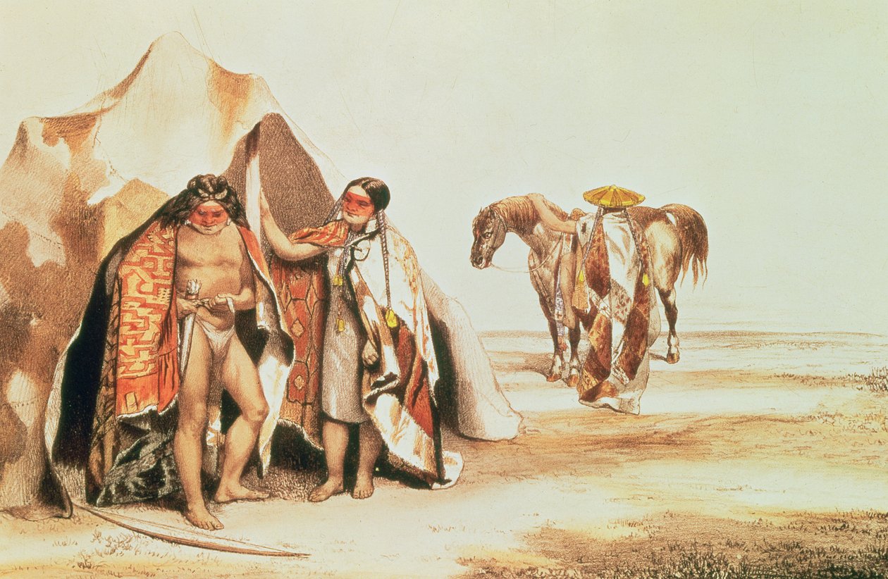 1830年頃、エミールラサールによって彫刻されたパタゴニアインディアン 作： A.とラサール、E。ドルビニー