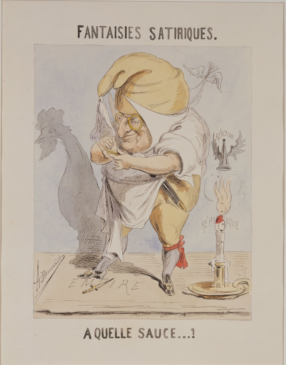 風刺的なファンタジー、アドルフティエールの風刺画（1797-1877） 作： A.ベロゲ