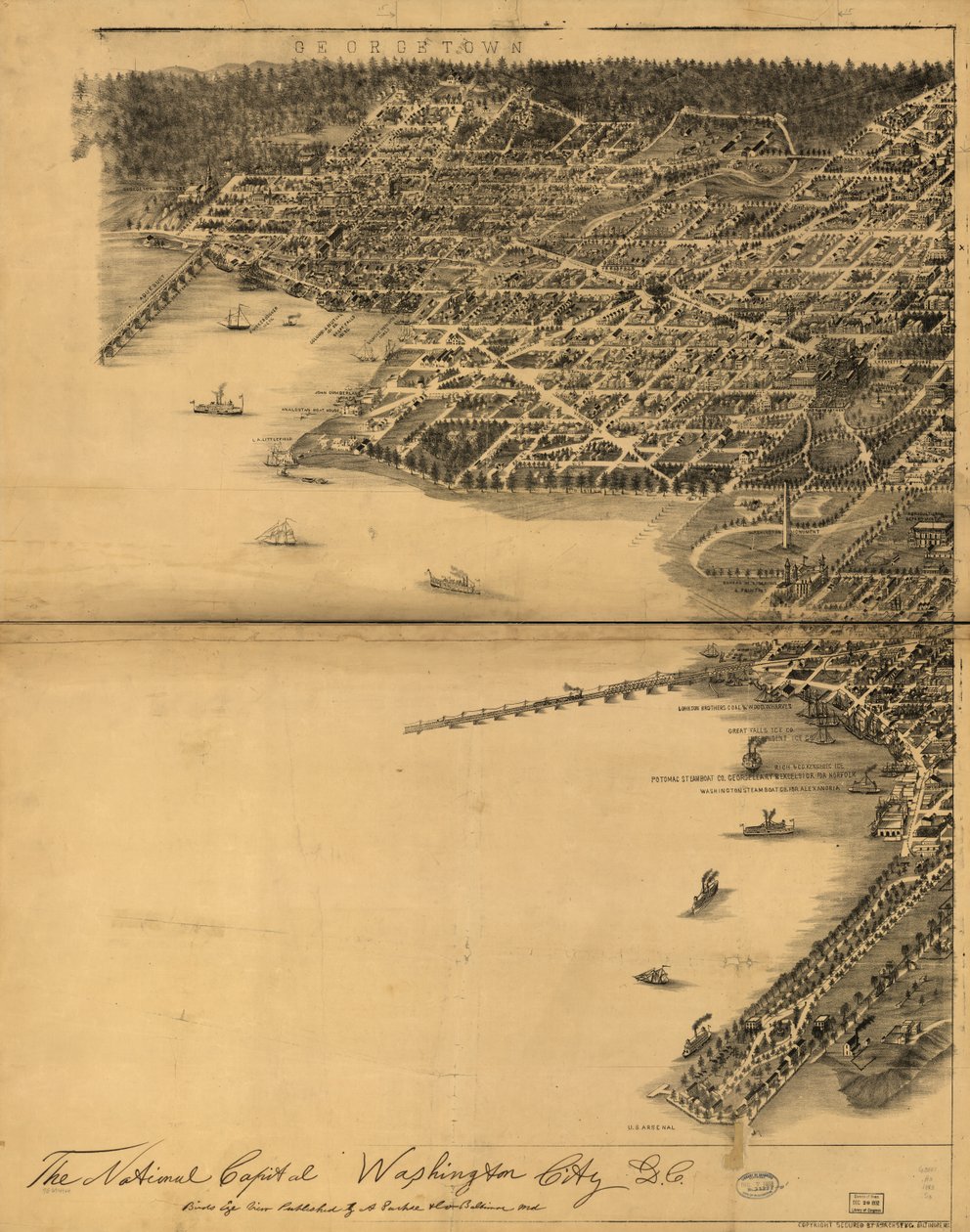 国の首都、ワシントン D.C. 作： A. Sachse and Co.
