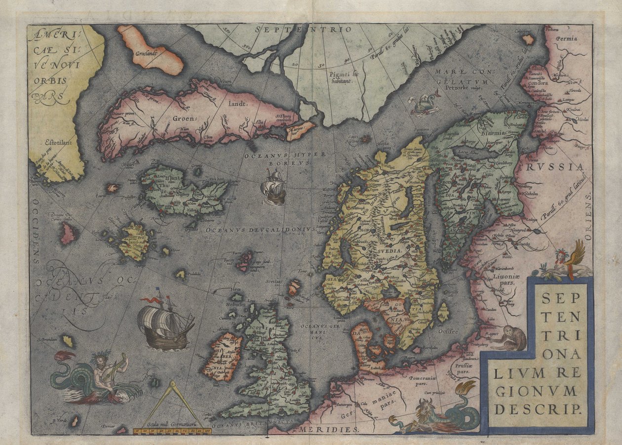1570年のエイブラハムオルテリウスによるアイスランドの地図 作： アブラハム・オルテリウス