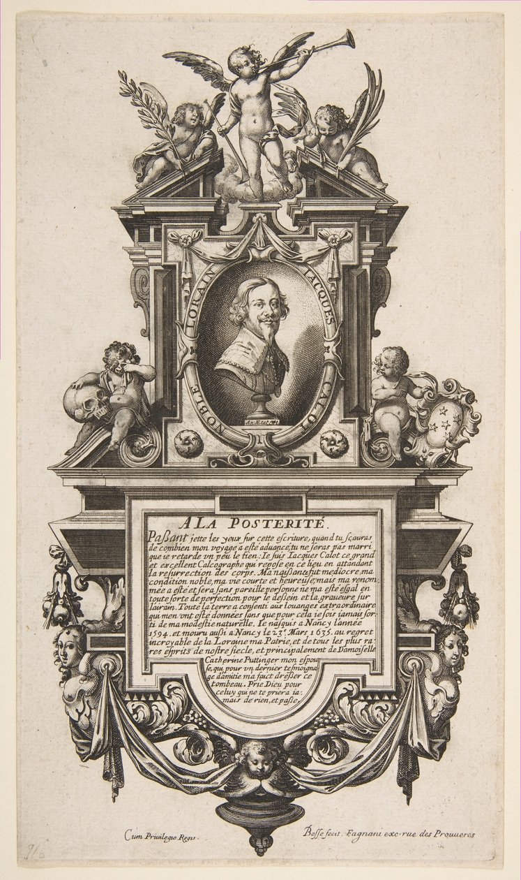 ジャックカロの肖像、ca。 1636年。 作： アブラハム・ボス