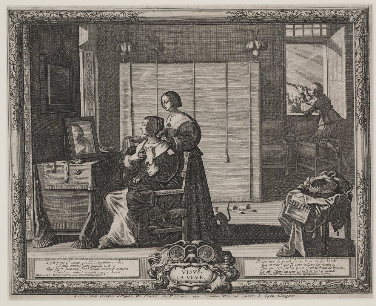 Sight（La Veue）、c.1635-38（彫刻とエッチング） 作： アブラハム・ボス