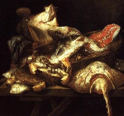 魚のディスプレイ 作： アブラハム・ヘンドリックス・ファン・バイエレン