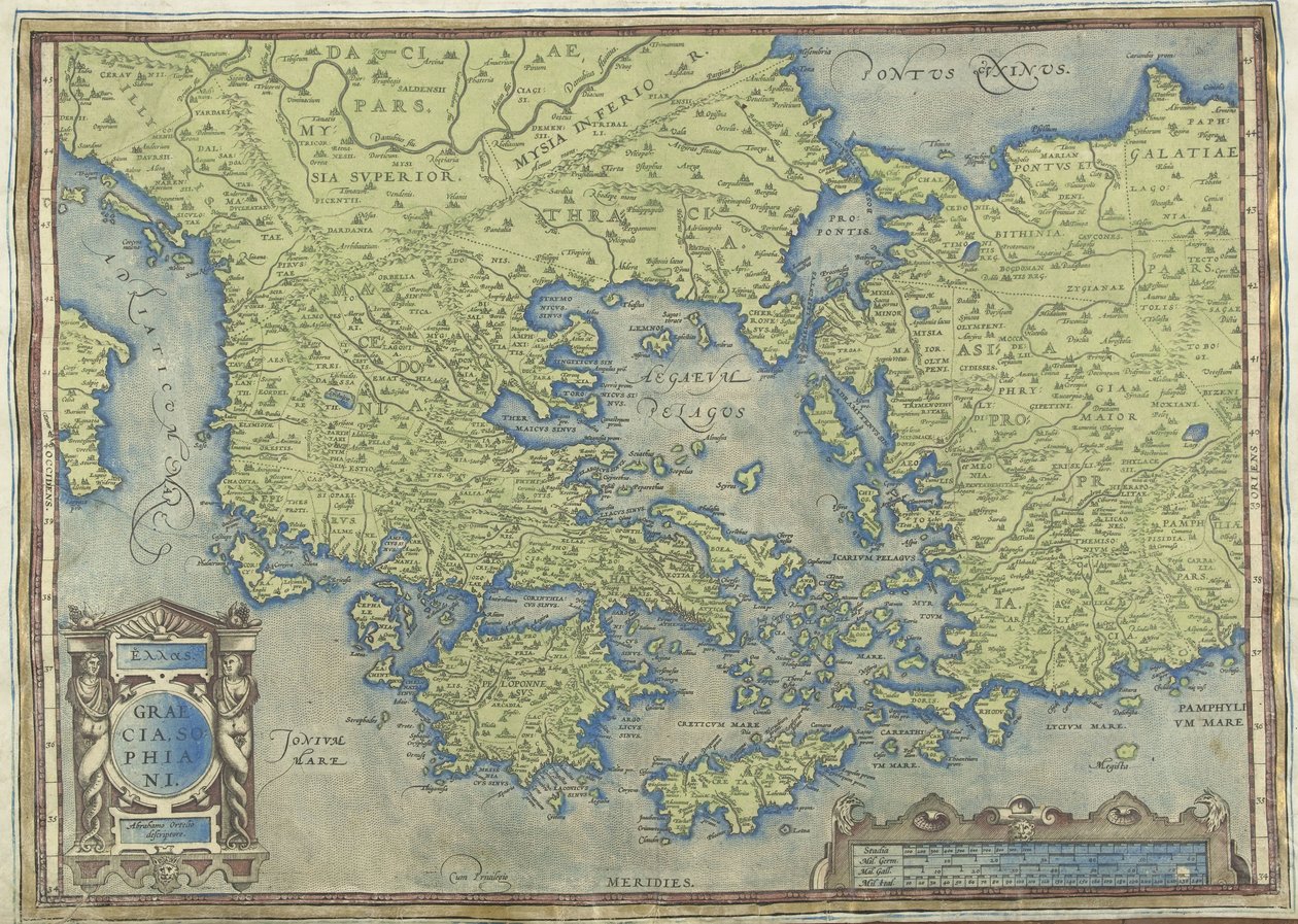 ギリシャの地図 Graecia, Sophiani (オブジェクトのタイトル) 作： アブラハム・オルテリウス