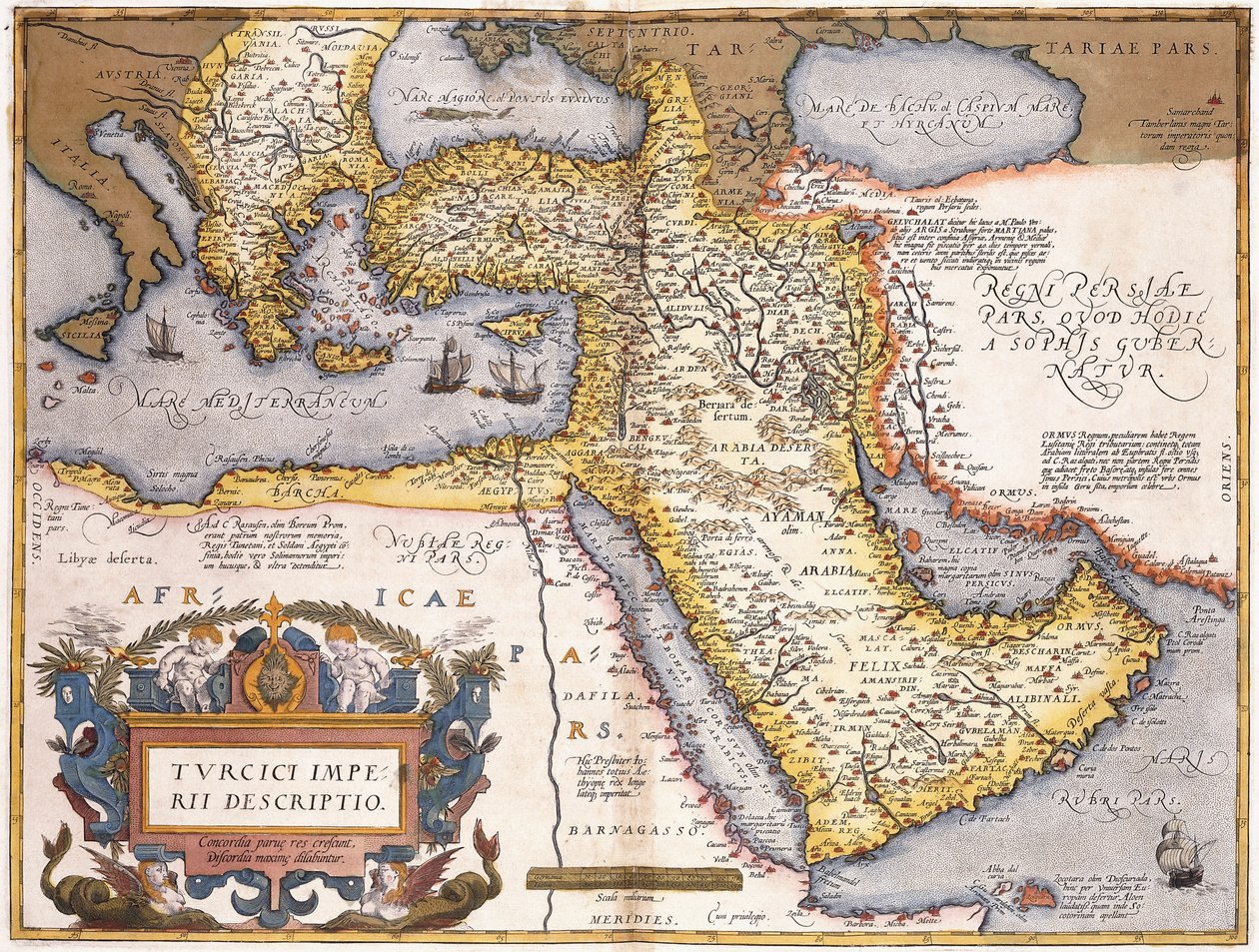 トルコ帝国の地図、 作： アブラハム・オルテリウス