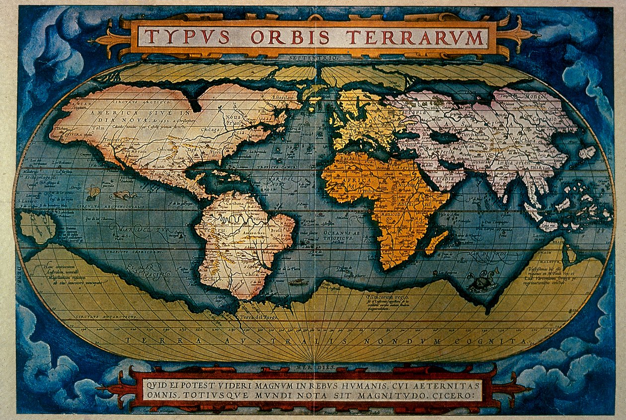 プラニスフィア、アンヴェルサの地図、1571 作： アブラハム・オルテリウス