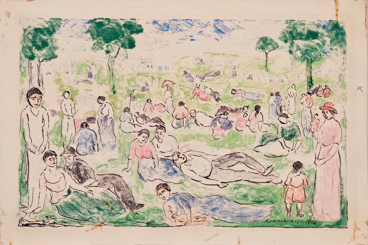 フィギュアのある公園、1908年。 作： アブラハム・ウォーコウィッツ