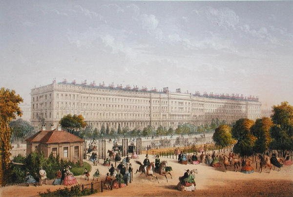 ハイド・パーク・ガーデンズ 1862年頃（カラーリトグラフ） 作： アキレ・ルイ・マルティネット