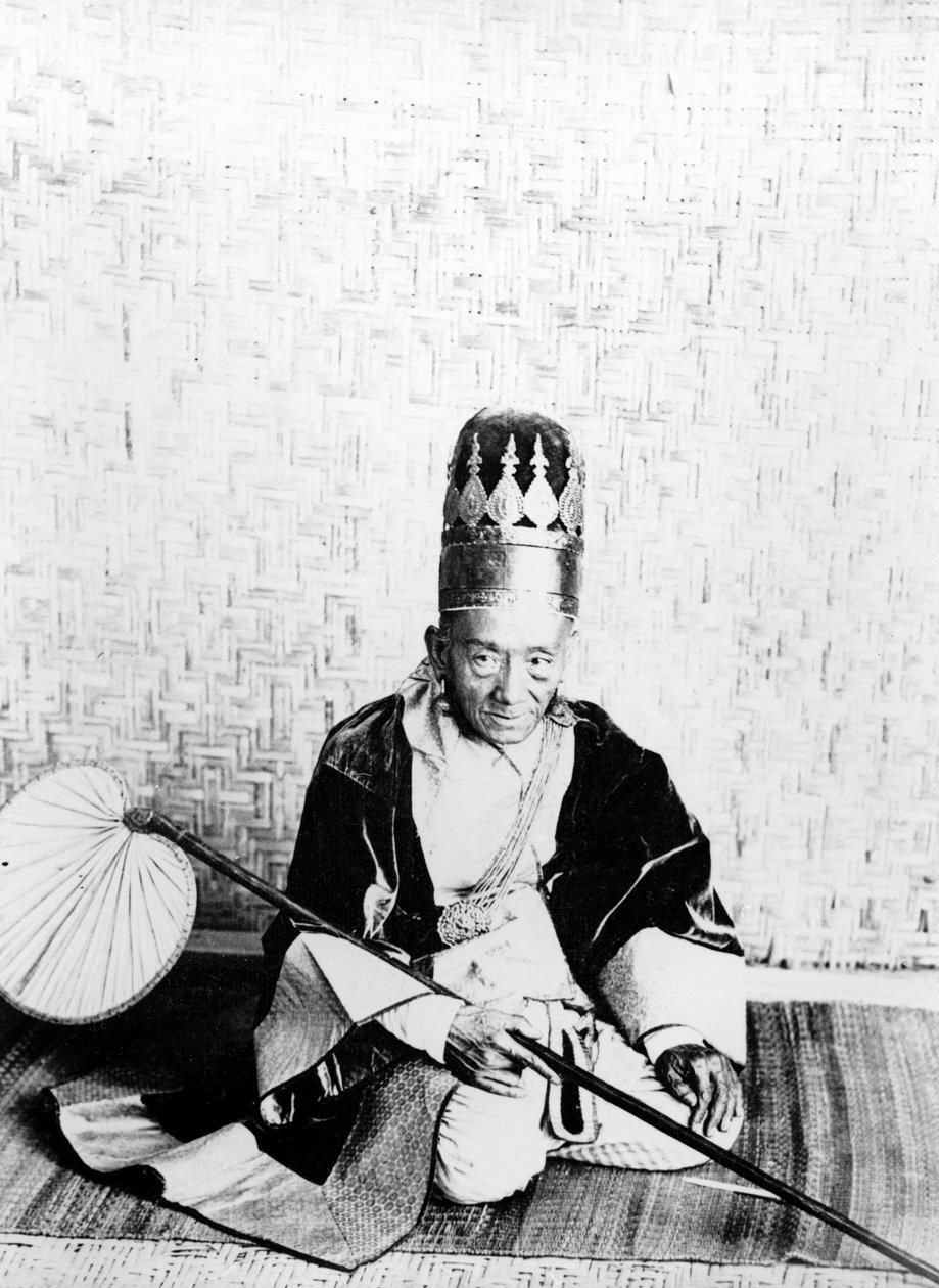 ビルマ国王ティボー大臣c。 1885（bw写真） 作： アダム・R・ホワイト