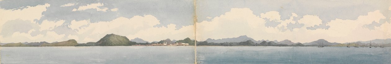 パナマ、1850年3月（水彩画） 作： 提督サー・エドワード・ジェニーズ・ファンショー