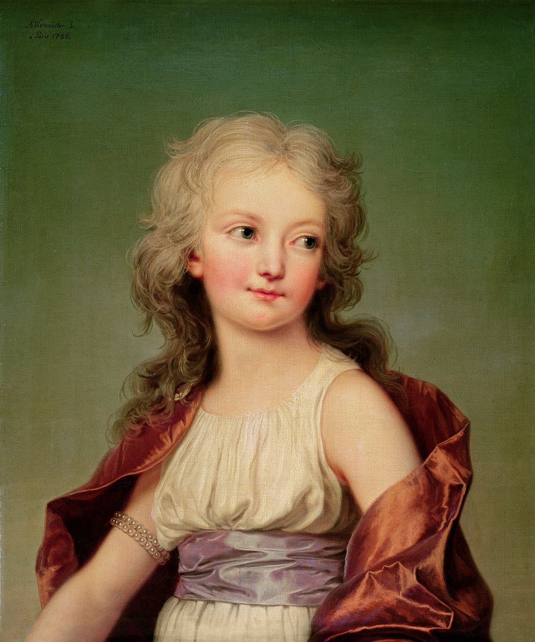 フランスのマリーテレーズシャーロットの肖像（1778-1851）アングレーム公爵夫人、1786年 作： アドルフ・ウルリッヒ・ヴェルトミュラー