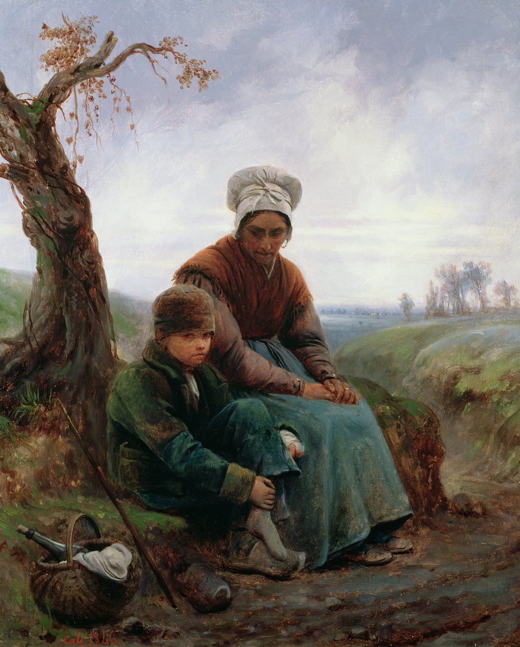 農民の女性と少年、1846年 作： アドルフ・フェリックス・カルス