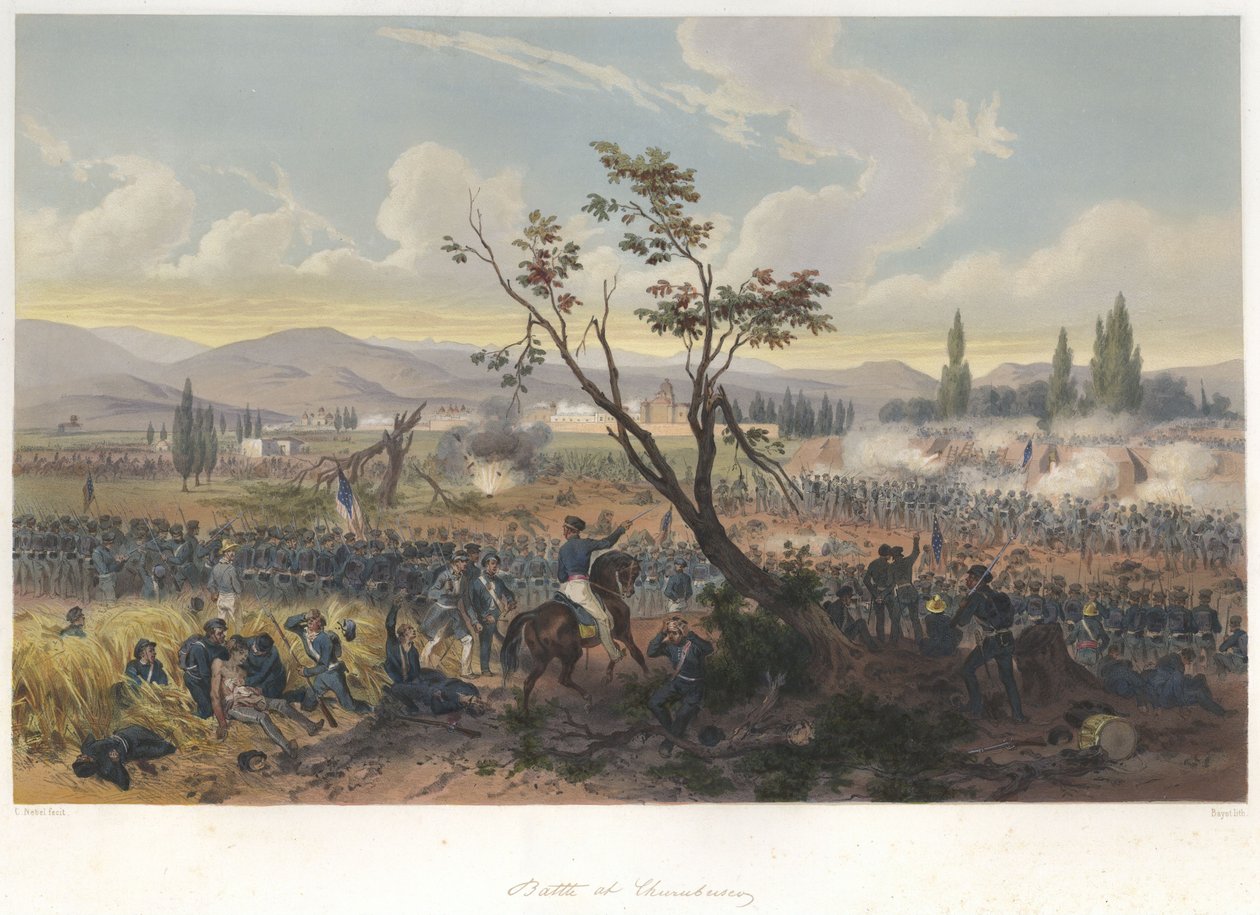 メキシコ-アメリカ戦争におけるチュルブスコの戦い（1847年8月20日） 作： アドルフジャンバプティストバイヨ