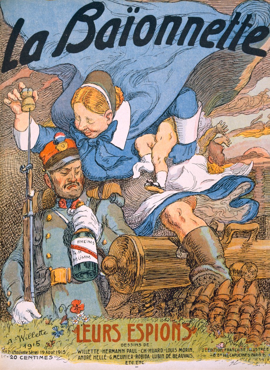 彼らのスパイ、「ラバイオネット」のタイトルページ、1915 作： アドルフ・レオン・ウィレット