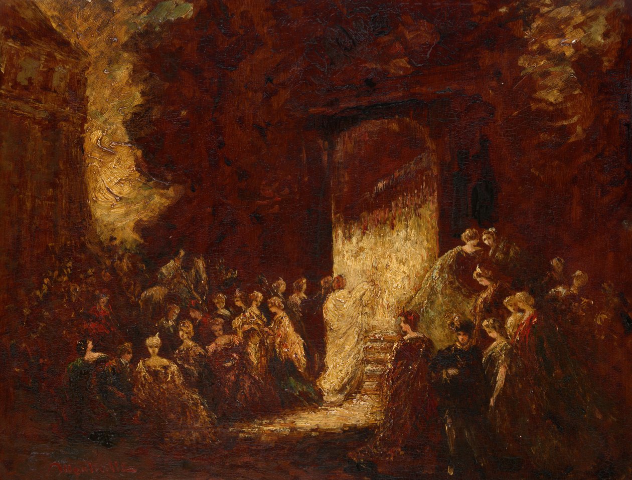 午後のパーティー、c。 1880年。 作： アドルフ・モンティチェリ