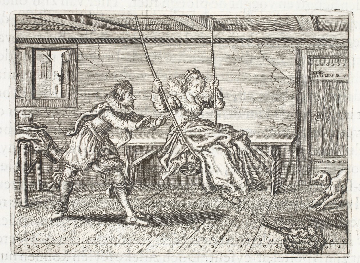ヨハネス・デ・ブルネ（1589-1658）による「ジンネ・ヴェルクの紋章」のイラストより速く、遅く、ヤン・ジェイコブス・シッパー、アムステルダム、1661年 作： アドリアーン・ピーテルス・ファン・デ・ヴァン
