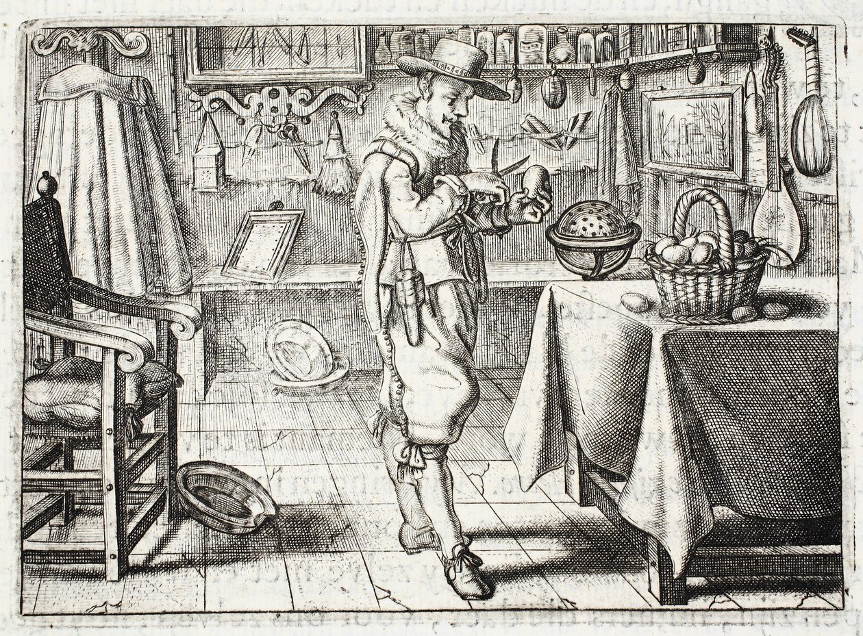 トウモロコシの洗浄、ヨハネス・ド・ブルネ作「ジンネ・ヴェルクの紋章」（1589-1658年）、ヤン・ジェイコブス・シッパー、アムステルダム、1661年 作： アドリアーン・ピーテルス・ファン・デ・ヴァン