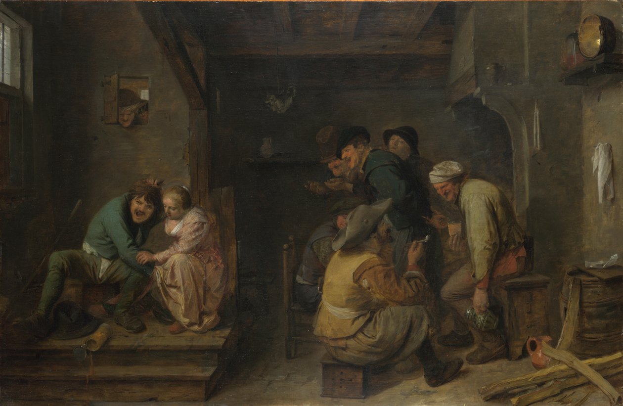 居酒屋のシーンc。 1635年 作： アドリアン・ブラウワー