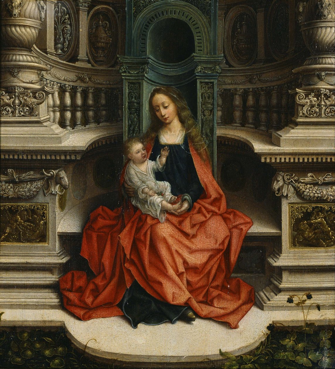 玉座の聖母子 作： Adriaen Isenbrandt