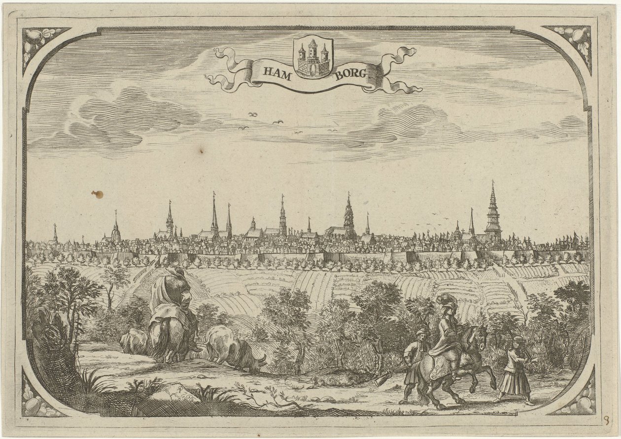 ハンブルクの街の眺め 作： Adriaen Oudendijk