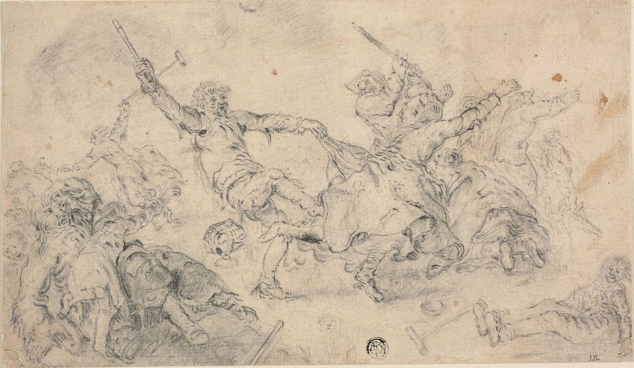 喧嘩中の農民 作： Adriaen Pieterszヴァンデヴェンヌ
