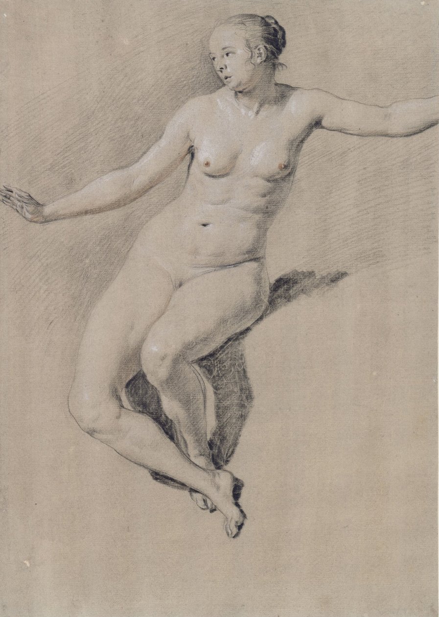座った女性のヌード 作： Adriaen Velde van de