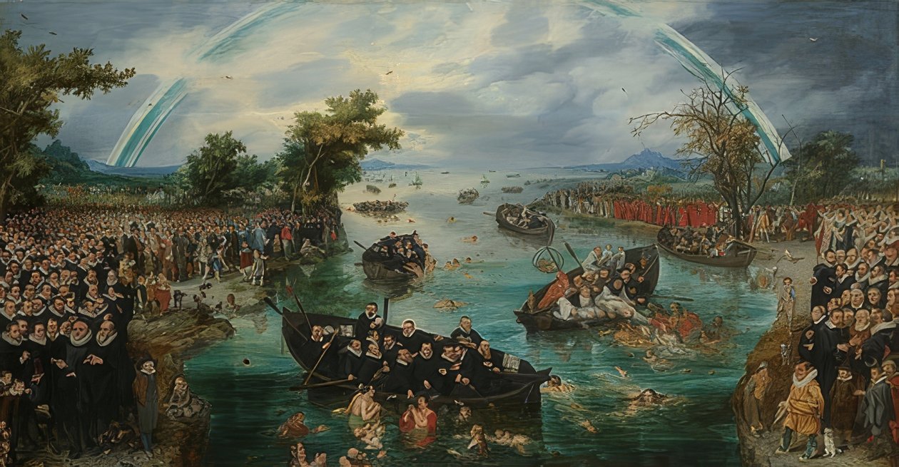 魂のための釣り。 1614年 作： アドリアーン・ファン・デ・ヴェネ